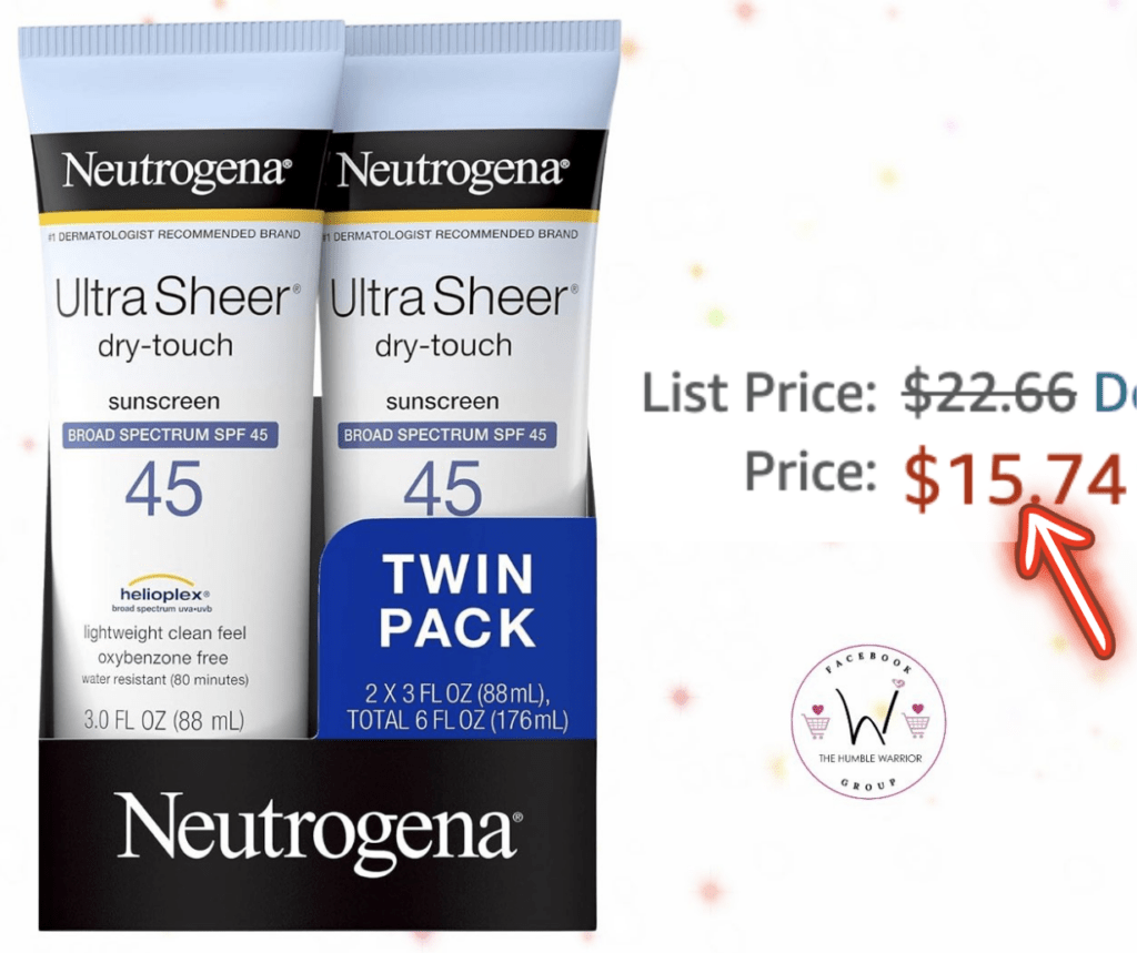 2-pack of Neutrogena Ultra Sheer Sunscreen!